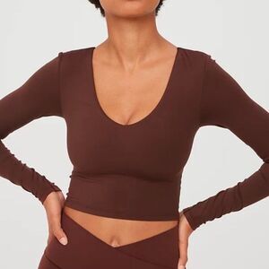 Aerie Offline Real Me V-Neck Crop Long Sleeve XXL